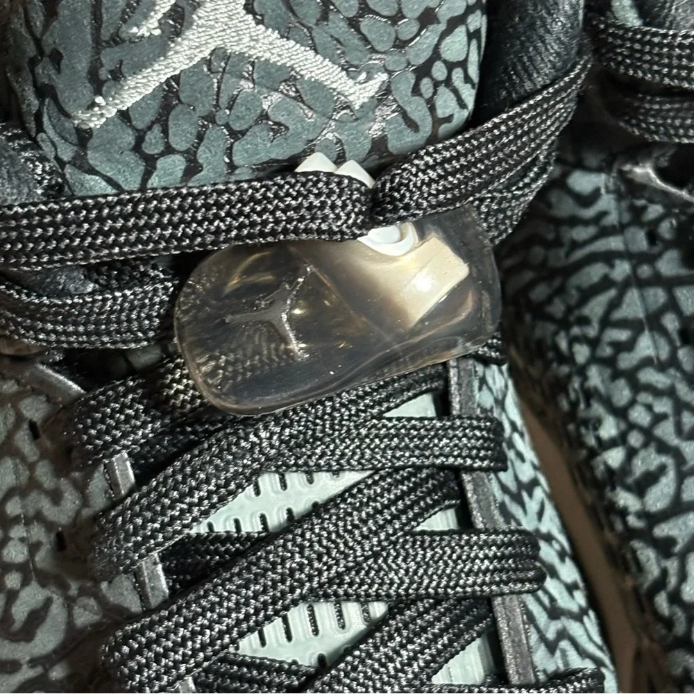 Air Jordan 5 Retro 3Lab5 Sneaker Mens 8 Black Silver Elephant Print Lace Locks